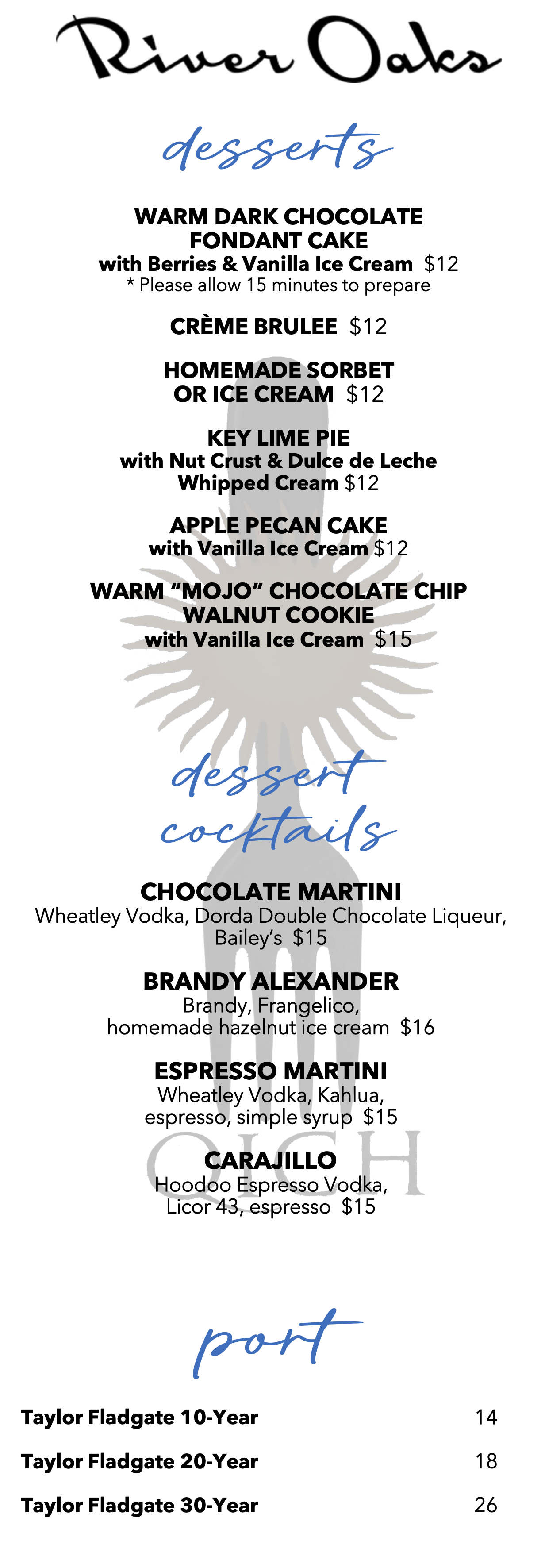 River Oaks - Delicious Dessert Drinks!