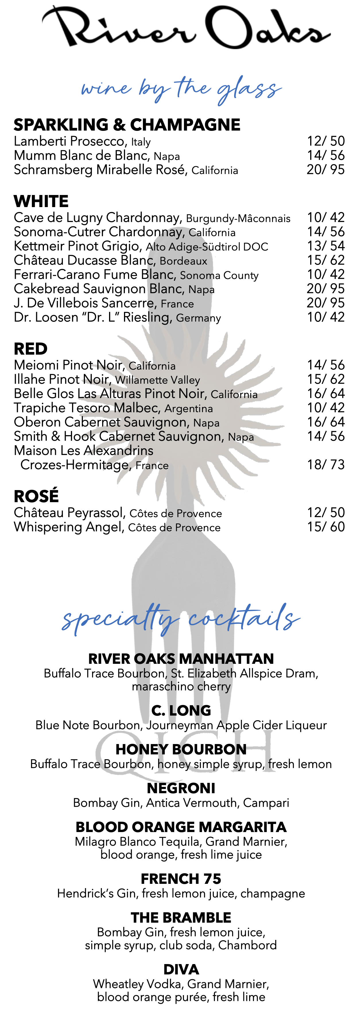 River Oaks - Wine, Cocktails by the glass!