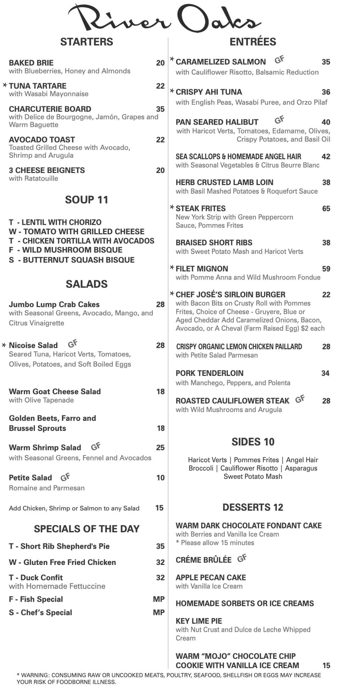 Winter 2026 - Dinner at River Oaks!