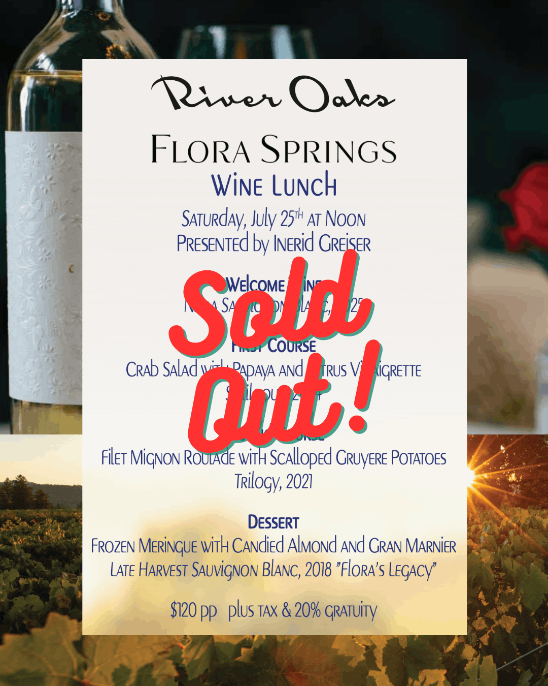 Flora Springs Wine Lunch!